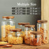 Labina Airtight Glass Storage Container with Wood Lids, 20 Oz Kitchen Canister for Pantry Organization, 2 Pack