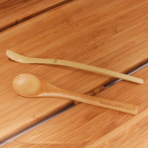 BambooMN Matcha Whisk Set - Golden Chasen (Tea Whisk), Chashaku (Bamboo Scoop), Deep Scoop, Tea Spoon - 2 Sets
