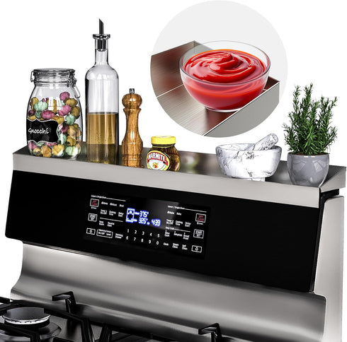 Mount Walker 30" Upgrade Stainless Steel Stove Top Shelf, Magnetic Shelf for