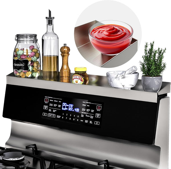 Mount Walker 30" Upgrade Stainless Steel Stove Top Shelf, Magnetic Shelf for