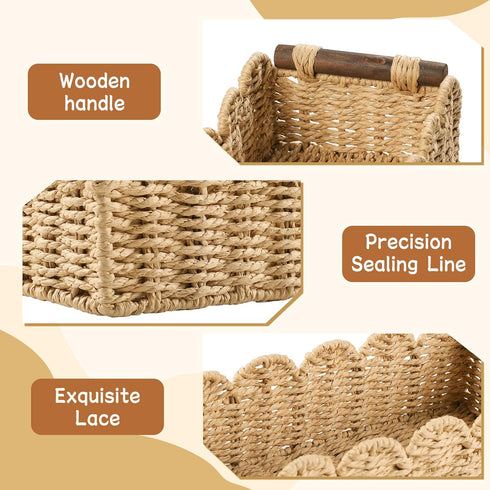 Counter Toilet Paper Storage Basket Bathroom Organizer Wicker Baskets for Organizing Cute Basket for Apartment Bedroom