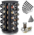Tianifa Black Countertop Revolving Spice Rack, Empty 20-Jars Rotating Spice Rack Organizer,