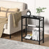 7.1"D 17"W 21.7"H, Side Table for Small Spaces, Narrow End Table with Adjustable V-Shaped Magazine Rack, x x Black