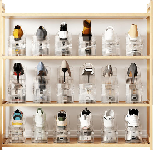 Closet 8PACK Closet Shoe Slots Organizer for Shoe Stacker Adjustable Shoe Slots Organizer Shoe Space Savers Double