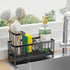 Cisily Sponge Holder for Kitchen Sink, Rustproof 304 Stainless Steel Caddy with High Brush Holder and Soap Dispenser