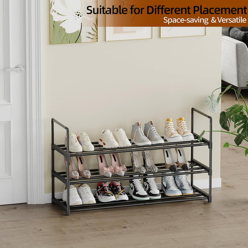 Saincustom 3-Tier Closet 3 Shoe Rack, Shoe Organizer, Sturdy Shoe Storage Shelf, Perfect for Front Door Entrance