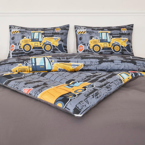 Set Set Sets 1 2 RYNGHIPY Construction Truck Bedding Excavator Tractor Bed for Boys Bedroom Kids Comforter