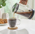 JoyJolt Fluted French Press Coffee and Tea Maker Set, 33.8oz, Stainless Steel, Borosilicate Glass, Portable