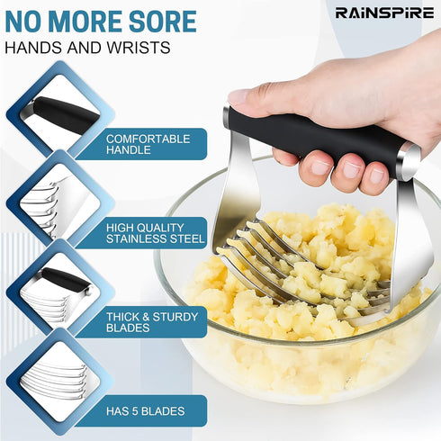 Heavy Duty Pastry Cutter for Baking: Stainless Steel Pastry Blender, Thick Sharp Blades Dough Cutter