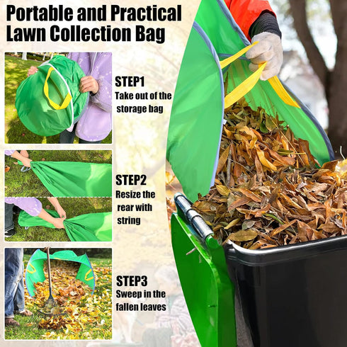 UQM Leaf Collector,Extra Large Portable Pop Up Leaf Bags, Foldable Leaf Pick Up Tools, Reusable Yard Garden Bags
