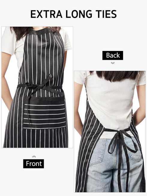 Syntus 2 Pack Adjustable Bib Apron, Waterdrop Resistant Cooking Kitchen Aprons for Men and Women