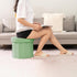 15"x15"x13.19" B FSOBEIIALEO Storage Ottoman Cube, Round Ottomans with Storage Foot Stool Footrest for Lving Room
