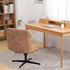 Armless FUANGUI Criss Cross Chair Cover, Faux Leather Looking Stretch Mid Back Wide Accent Chair Slipcover, Exquisite