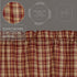 VHC Brands Rustic Thanksgiving Kitchen Curtain, Beckham Plaid Rod Pocket Cotton Valance, 16x60 Inches, Rust Red