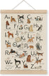 MAQIKA ABC Alphabet Chart Dog Poster Framed with Wood Hanger,Alphabet Banner, Alphabet