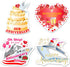 Hoteam 4 Pcs Large Cruise Door Decorations Magnetic, Happy Anniversary Cruise Door Magnets, Waterproof Cabin Decor