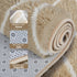 TOOHUB 8X10Feet Fluffy Rug for Bedroom, Stripe Checkered Rug Anti-Skid High Pile for Living Room Bedroom Kids Room