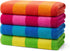 29" 58" 100% (4 Pack) Kaufman - Soft Oversized Beach Towels in Bulk | x Velour Striped Towel | Absorbent, Quick-Drying