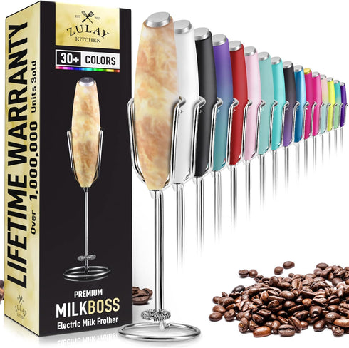 PRO MILK FROTHER WAND - ULTRA HIGH SPEED HANDHELD FROTHER - STAINLESS STEEL WHISK - Powerful Electric Foam Maker