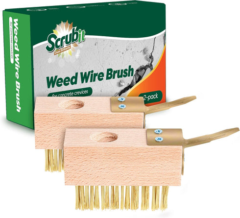 SCRUBIT Moss & Weed Remover Wired Grout Cleaner Brush, Great for Cleaning