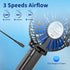 HandFan Mini Personal Fan, Portable Handheld, Battery Operated, 180° Foldable, USB Powered, Black & Blue