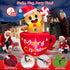 6 FT Tall Christmas Inflatables Outdoor Decoration Gingerbread Man Hot Chocolate, Built in LEDs Funny Inflatable Ginger