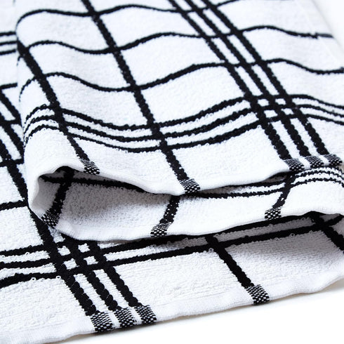 Sets 28"x18" Pack 4 Encasa XO Kitchen Towels and Dishcloths | Cotton Hand Towel | Multipurpose, Highly Absorbent