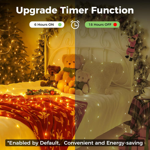 inkgear 6 Pack 3 7ft 20 Fairy Lights with Timer Battery Operated, Modes Mini Twinkle Lights Waterproof, LED Bulk String