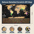 Landmass Scratch Off World Map, Deluxe Travel Tracker with Flags, 17x24 Inches Wall Art for Home or Office