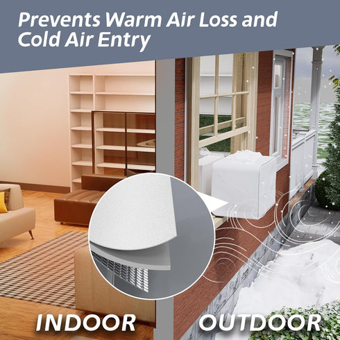 Flamorrow Window Air Conditioner Insulation Cover, 3 Layers Heavy Duty Dustproof Cover for U-shaped Window Unit