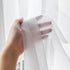 Aquazolax Sheer Curtains for Door Window Set of 2 - Lightweight Privacy Curtain with Tiebacks, Pure White
