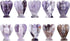 Jovivi 2pcs Amethyst Rose Quartz Crystal Angel Figurines, 1.5 Inch Polished Pocket Guardian Angel Statue for Home Decor