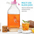 4 Pack 1/2 2 64 Oz 8 2 Gal Glass Milk Bottle with Airtight Lid & Pour Spouts - Heavy Duty Glass Milk Jug, Water