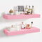 BAMEOS Pink Floating Shelves for Wall, 16" x 6" Wall Shelves for