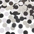 Glitter Confetti Circle Dots for Table Decoration, 1.2 inch Diameter (Silver Glitter, Black, White, 200pc)