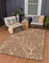 Unique Loom Outdoor Botanical Collection Area Rug - Brown/Beige Branch (2' x 3' 1" Rectangle)