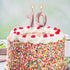 Birthday Candles Numeral Cake Topper Decoration for 10th Birthday Party Wedding Anniversary Celebration Supplies - Rose