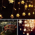Aprjv 96 String Lights LED Curtain Light, LED Fairy Hanging String Lights Waterproof Christmas Snowflake Lights