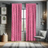 Ambesonne Pink Polka Dots Window Curtains - Monochrome Layout Pattern, Lightweight Decor 2-Panel Set with Rod Pocket,