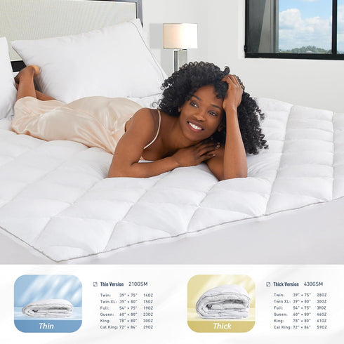 Sunflower Quilted Twin Mattress Protector, Waterproof Cotton Mattress Pad for College Dorm, 18-22" Extra Deep Pocket