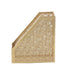 Deco 79 Metal Geometric Magazine Holder, Single Slot with Laser Carved Design, Gold