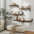 12 Inch 16W 12D Set 2, Floating Shelves, Deep Rustic Wood Wall Storage, x Wall Shelves of Heavy Duty Metal Brackets