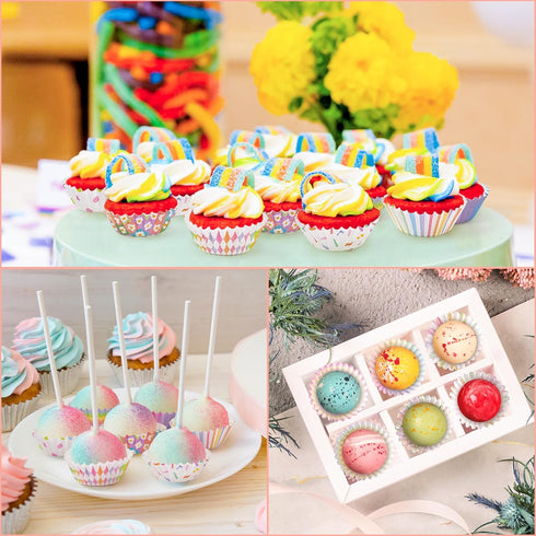 600pcs Rainbow Mini Cupcake Paper Liners, Colorful Baking Cups for Baby Showers, Birthday, and Wedding Supplies