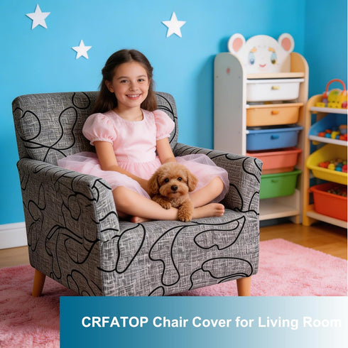 1-Piece Sofa,B64 CRFATOP Stretch Modern Banquet Armchair Slipcover Accent Chair Covers with Arms Soft Chair Slipcovers