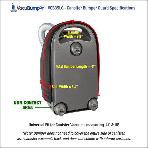 Bumper Guard for Canister Vacuums - Size Large fits Length 41" & Up (Item #CB35LG)