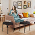 14.57" D11.42" W18.11" UHBD034B YMYNY Vanity Stool, Footrest, Square Ottoman Bench with Metal Legs, Makeup Dressing