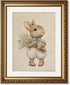 ARPEOTCY Gold Framed Canvas Wall Art, Baby Rabbit Animal Art Prints, Cute