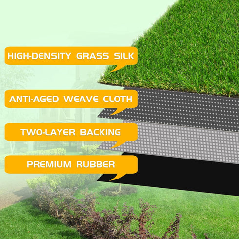 3' 5' 0.8" Artificial Grass Turf Lawn x Outdoor Rug, Premium Realistic Turf for Garden, Yard, Home Landscape