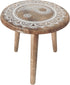 VANIYA CRAFTS Wooden Engraved Fold-able Side Table/End Table/Plant Stand/Stool for Living Room Bedroom Restaurant Kids