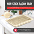 Bacon Tray - 2-Piece Set, Durable Non-Stick Cooking Tray for Bacon, White Stone Tray and Carbon Steel